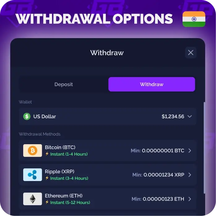 withdraw options